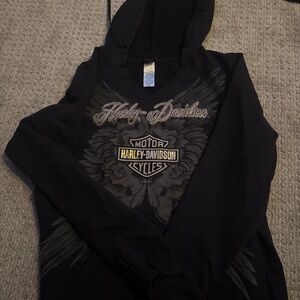 Harley-Davidson Black and Gray Hoodie